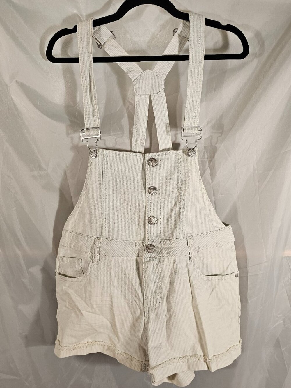 Blue Spice striped denim shortalls. Size XL. Excellent condition